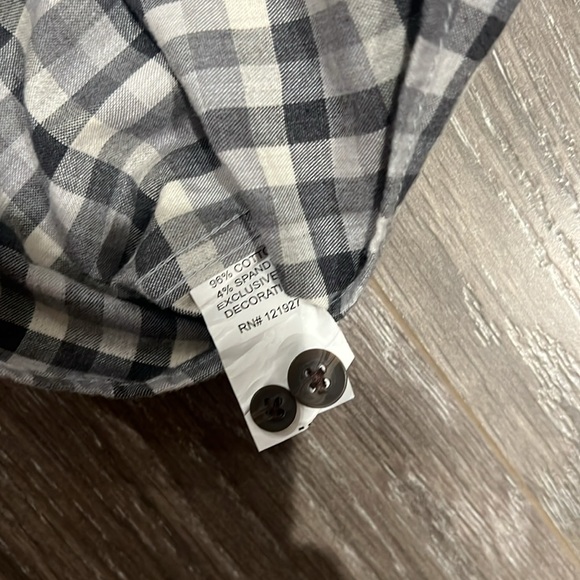 johnnie-O Grey and White Plaid Casual Shirt - Picture 6 of 6